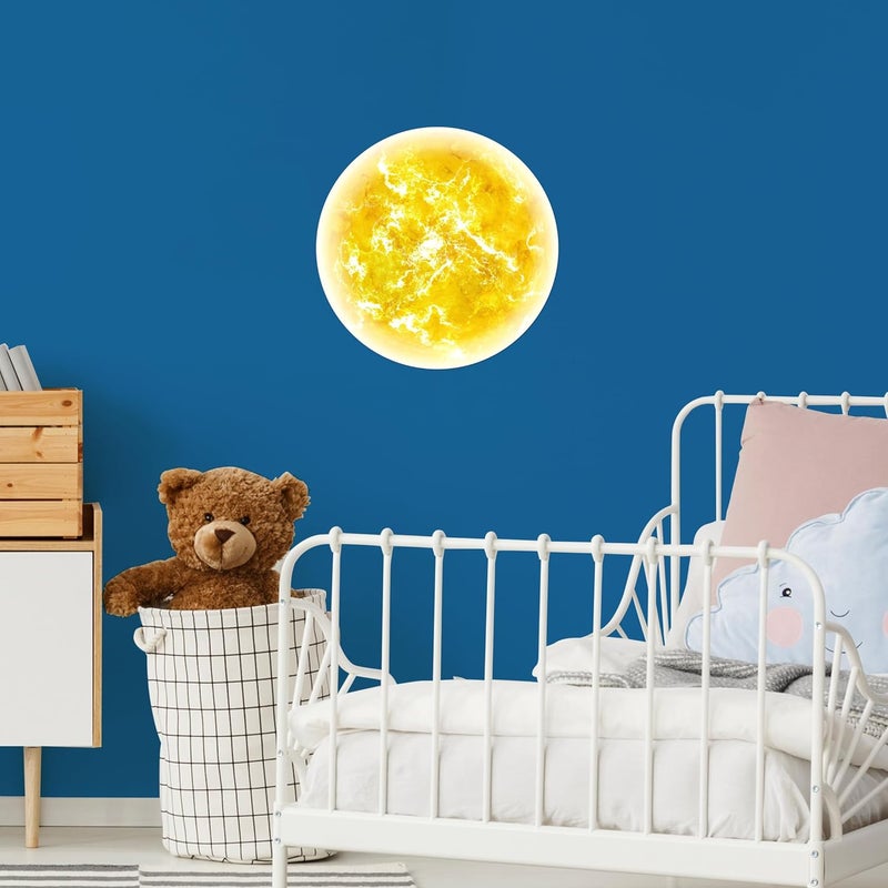 Robmoda Glow in The Dark Sun for Ceiling, Luminous Planet Wall Sticker, Kids Bedroom Wall Decal, Sticky Fluorescence Sun, Gift for Boys and Girls (Green) - Image 5